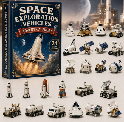 High-quality miniature model✨ Space Exploration Vehicles Advent Calendar 2026 - 24-Day Festive Countdown, Acrylic Charms Blind Box