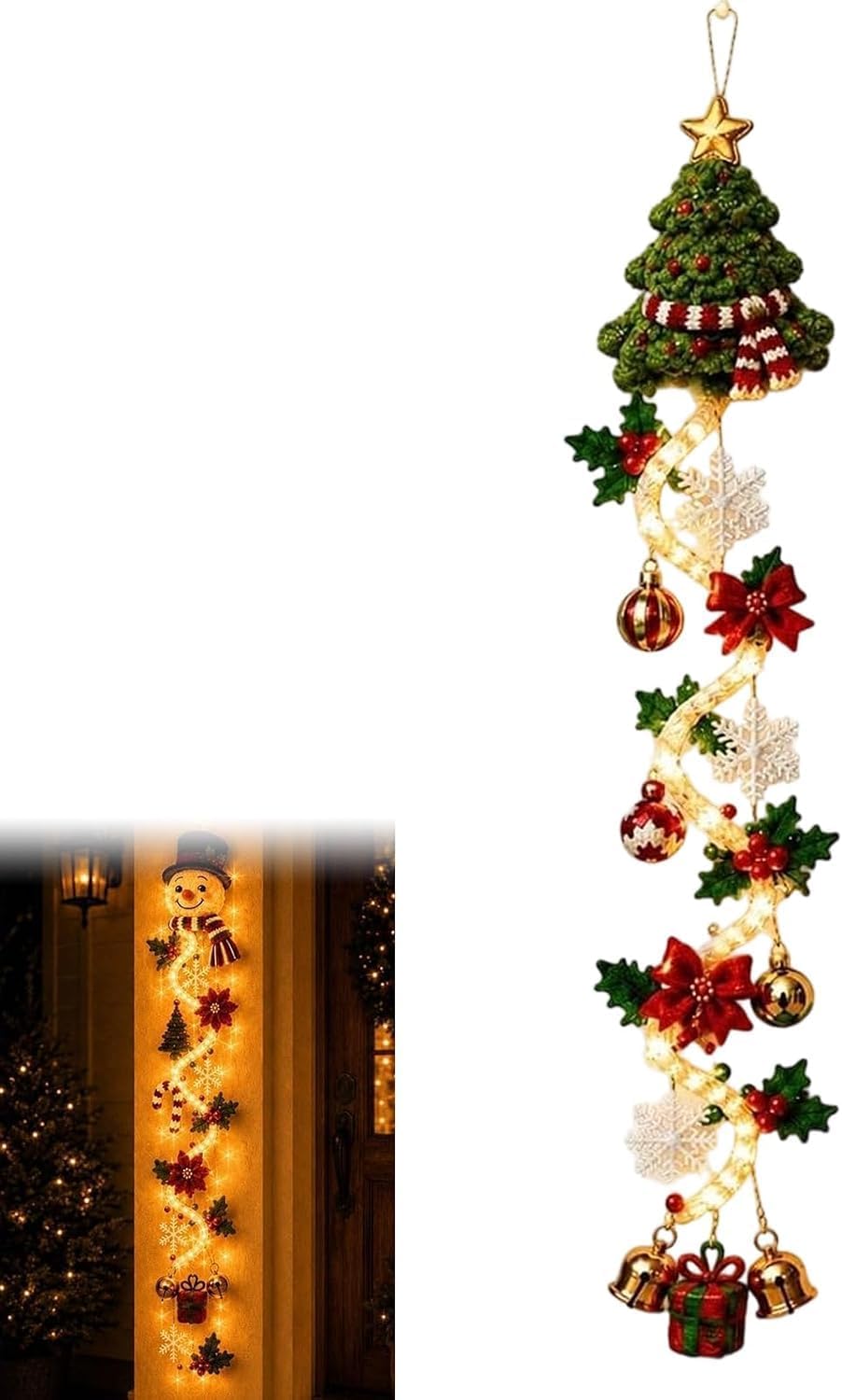 Glowing Christmas Door Hanger, Lighted Vertical Holiday Decor 🎄 - image 7