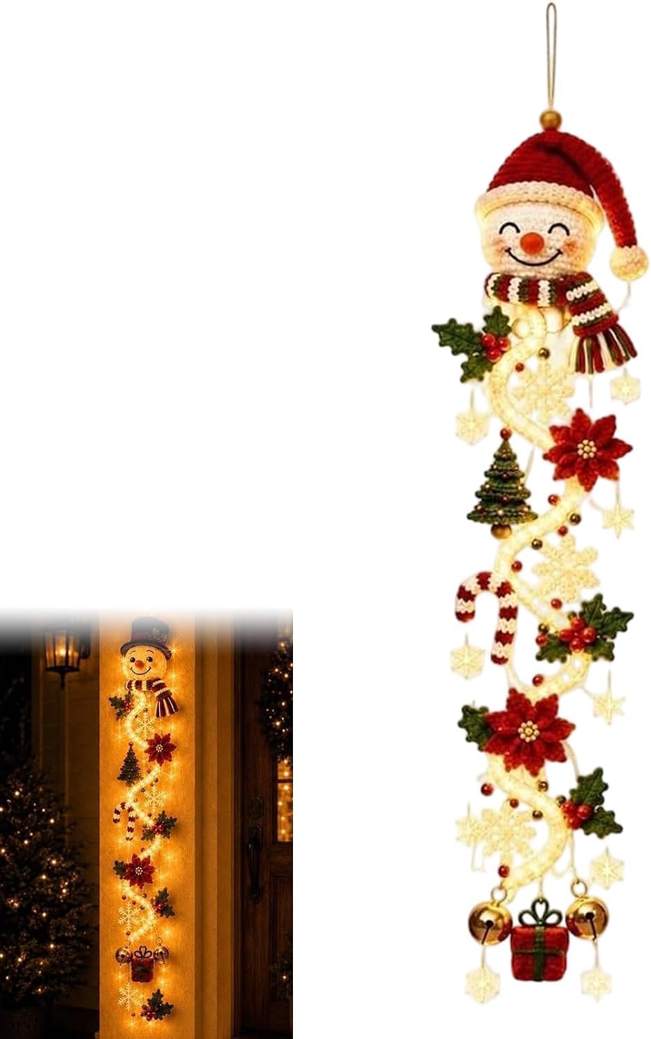 Glowing Christmas Door Hanger, Lighted Vertical Holiday Decor 🎄 - image 11