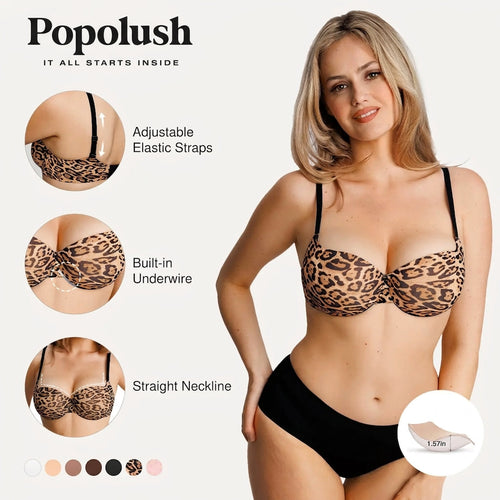 Women 2 Cups Lift Seamless Push Up Underwire T-Shirt Bra ✨ - image 1
