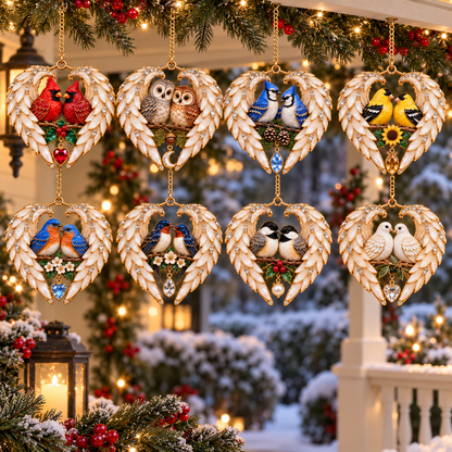 ❤️2026 Angel Wing Heart Christmas Ornaments