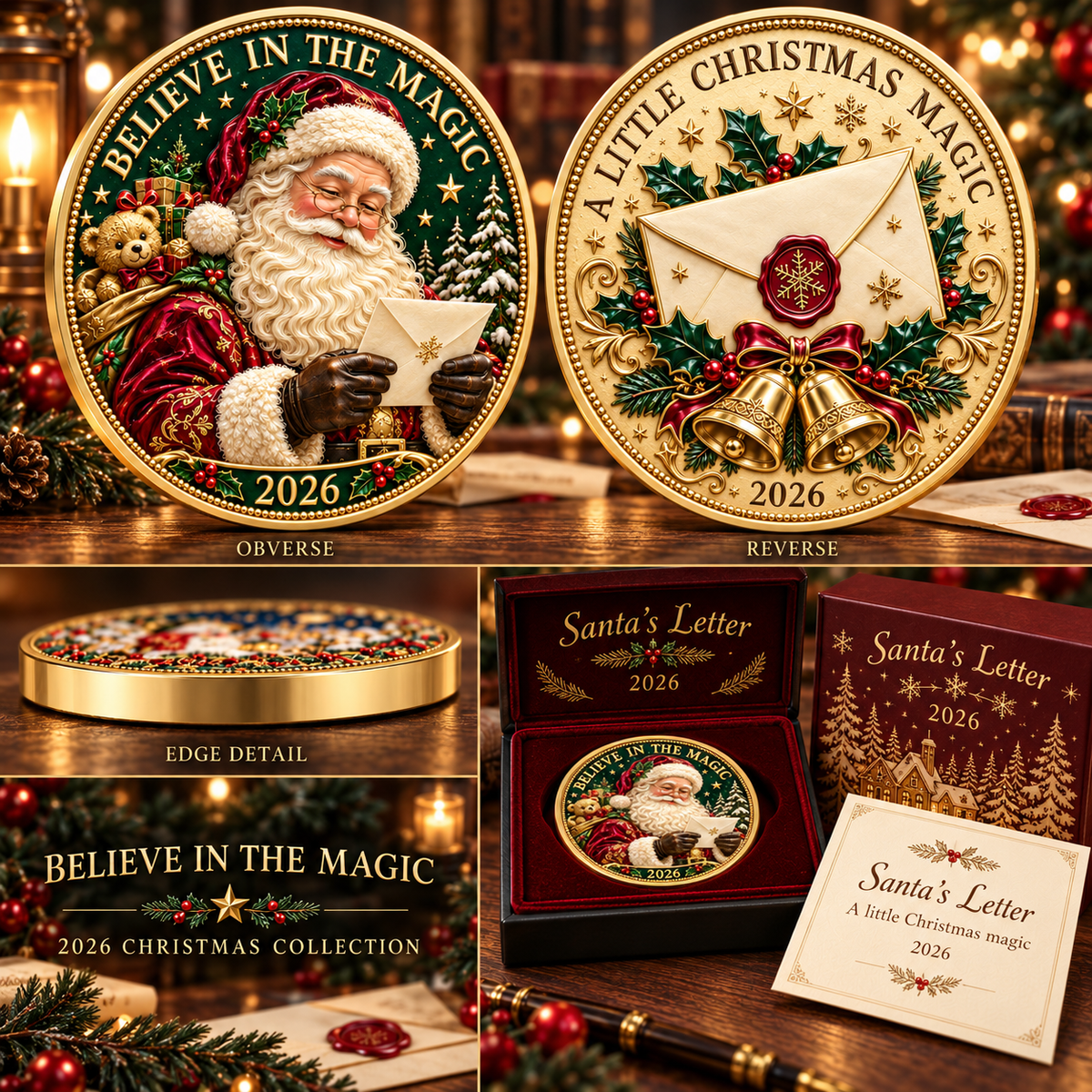 2026 Christmas Memories Coin Collection – 6 Festive Designs, Double-Sided Details & Timeless Holiday Charm