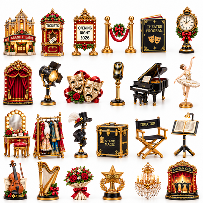 Theatre Lovers Advent Calendar 2026 – 24 Days of Theatre Magic Collectible Miniatures Christmas Countdown Gift