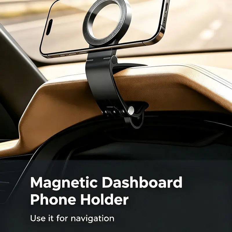 Magnetic Car Phone Holder | Dashboard & Sun Visor Foldable Mount📱