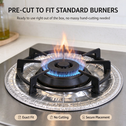 10 Pcs Disposable Stove Burner Protector, Aluminum Foil Stove Burner Protector 🍳