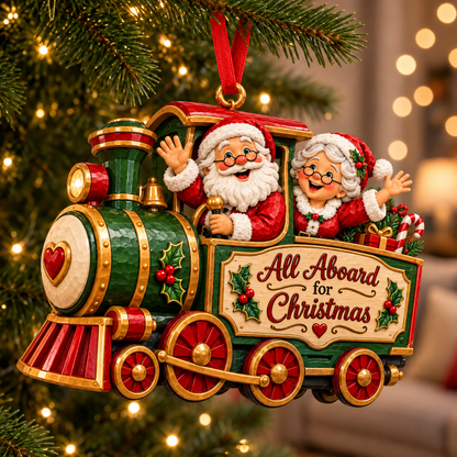 Santa & Mrs. Claus Christmas Adventures – Festive Tree Ornaments in 6 Charming Designs