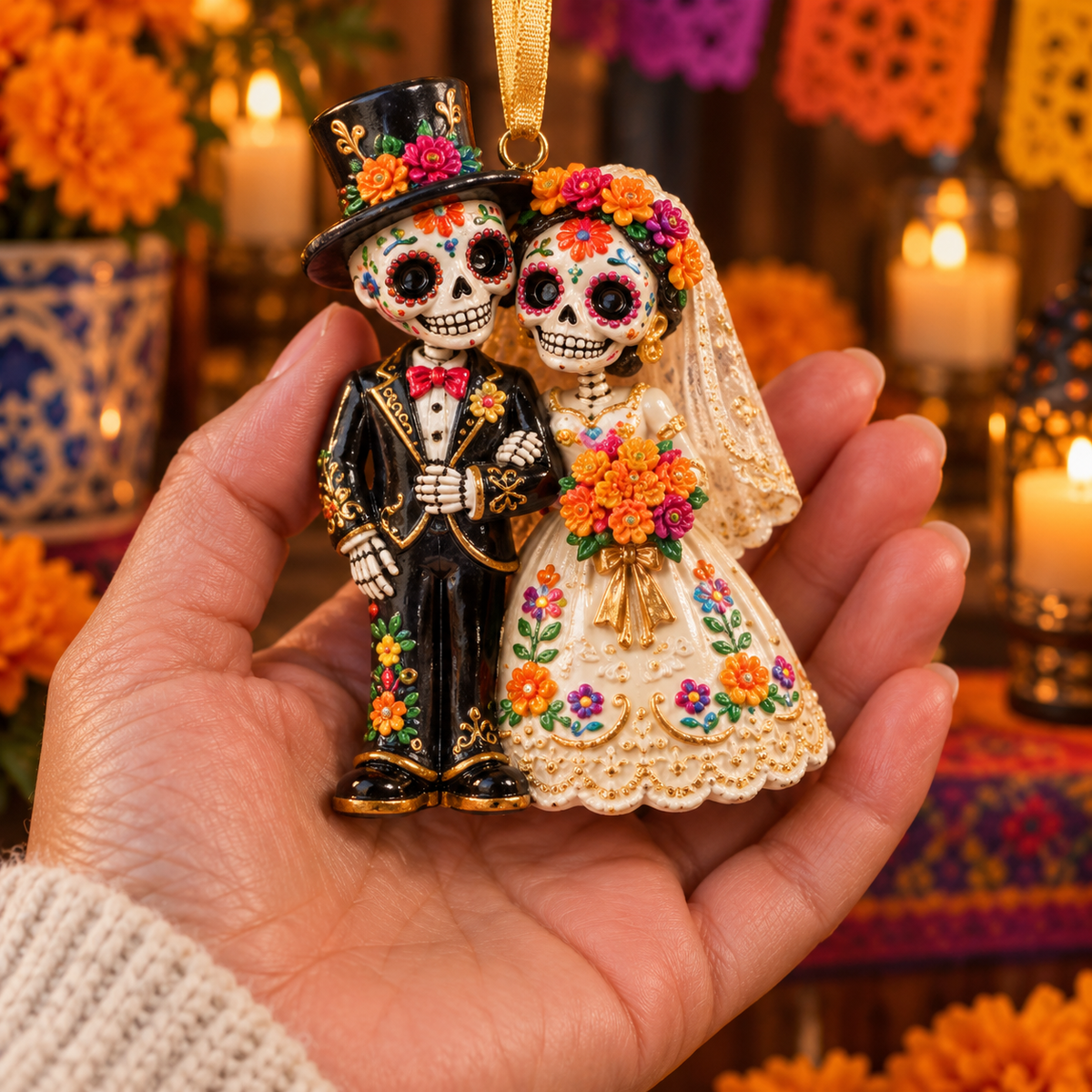 2026 Día de Muertos Ornaments –  Colorful Folk Art & Sugar Skull Keepsake Collection