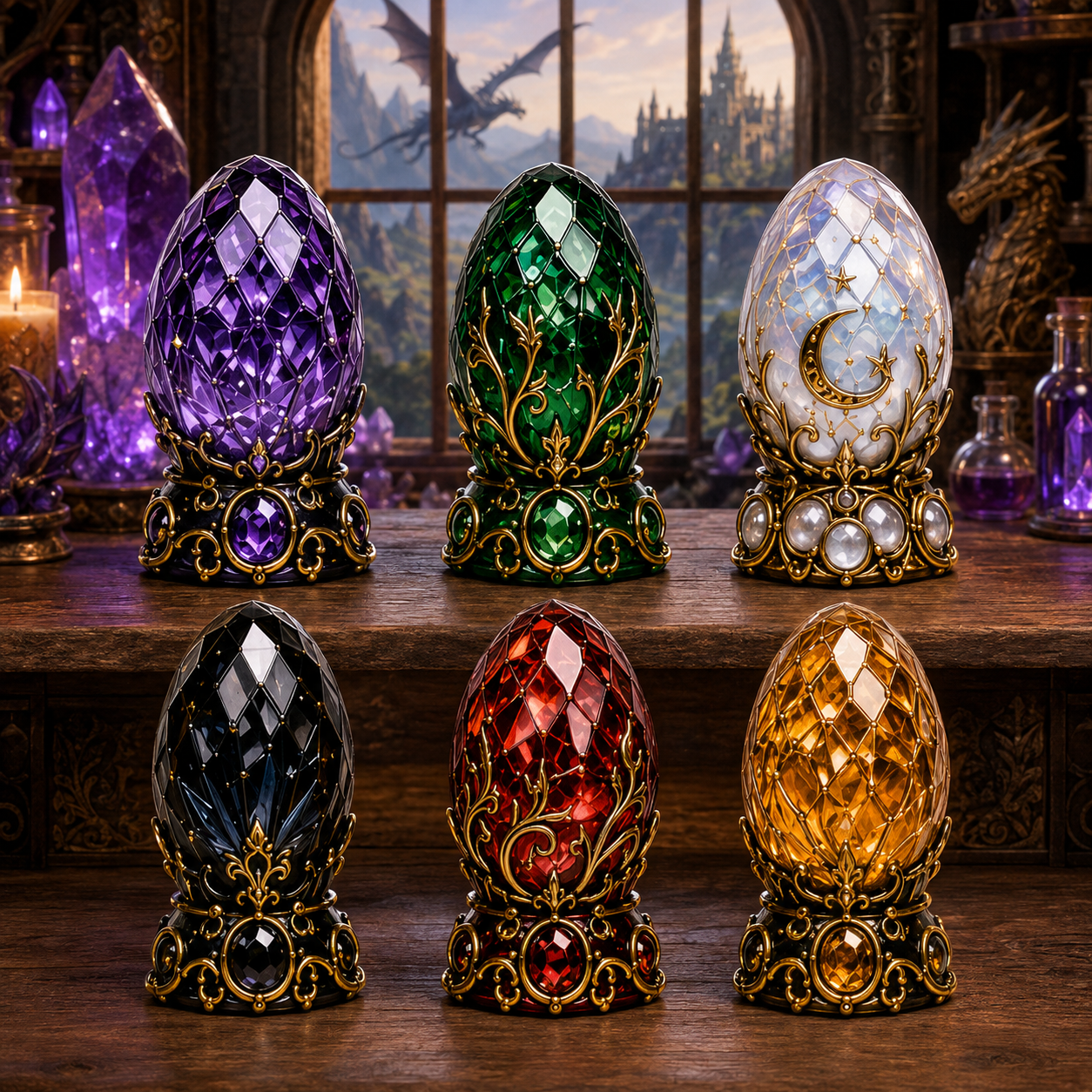 Crystal Dragon Alchemy Halloween Countdown Collection – 24 Nights of Dragons, Crystal Eggs & Magical Potion Miniatures for Fantasy Collectors