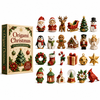 A Folded Christmas 24-Day Advent Calendar – 24 Collectible  Christmas Miniatures, Premium Holiday Countdown Gift Set for Families & Collectors
