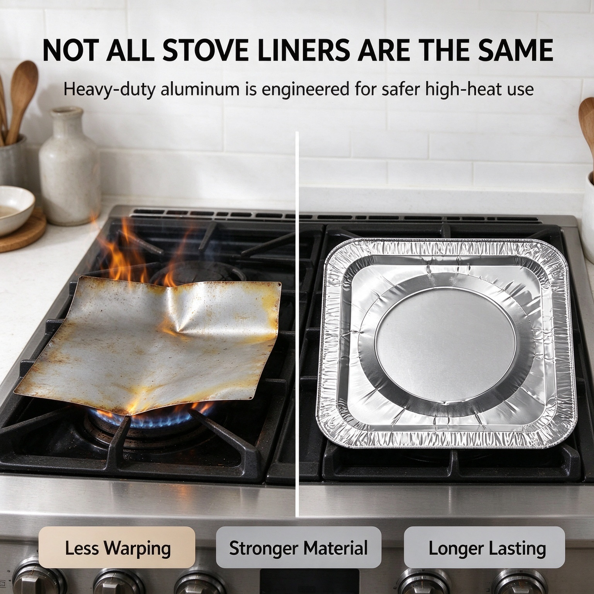 10 Pcs Disposable Stove Burner Protector, Aluminum Foil Stove Burner Protector 🍳