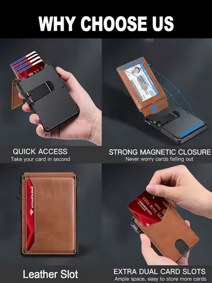 Men's RFID Minimalist Bifold Wallet - 1 ID Window, Pop-Up Card Holder, Money Clip💳 - image 11