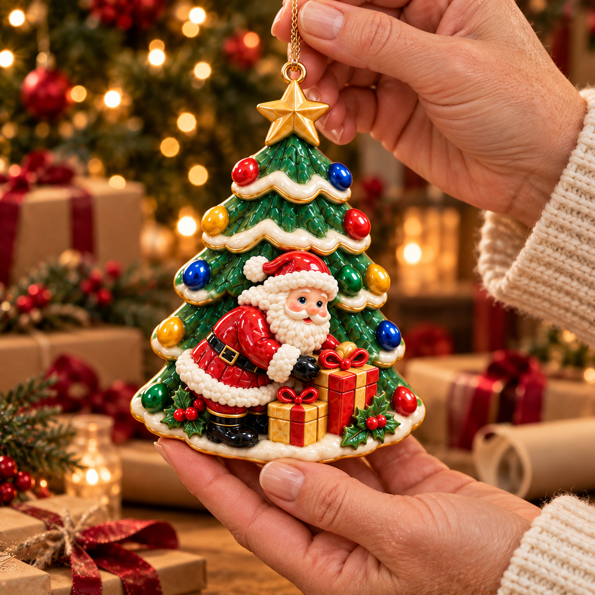 🎄 2026 Christmas Tree Ornaments – Set of 6 Festive Holiday Keepsakes Featuring Santa, Cardinals, Gingerbread House, Snowmen & Nutcracker | Christmas Decorations & Gifts