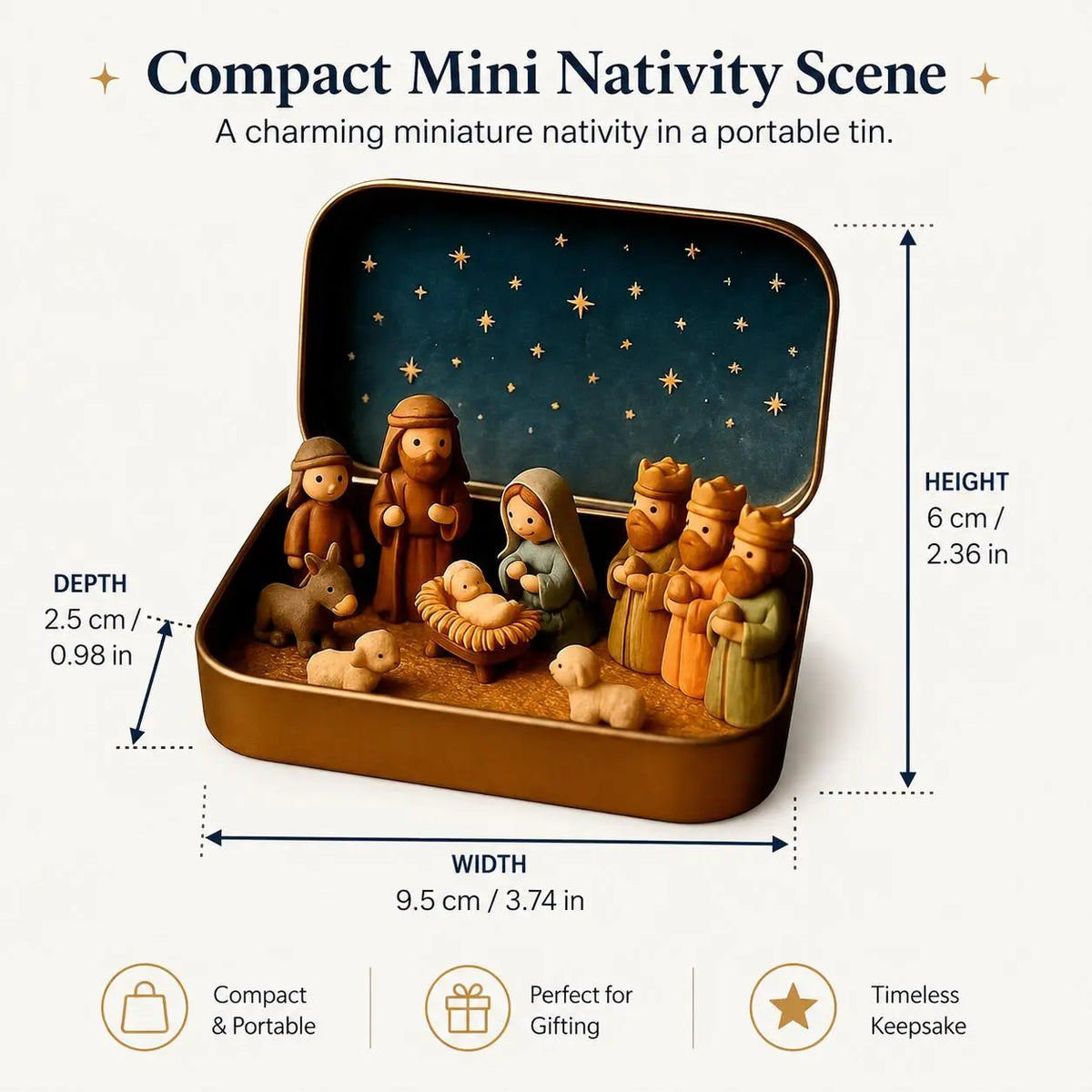 Religious Pocket-Size Mini Nativity Scene Set with Storage Box⛪ - image 11