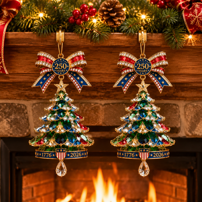 ✨America 250th Anniversary Crystal Christmas Tree Ornament