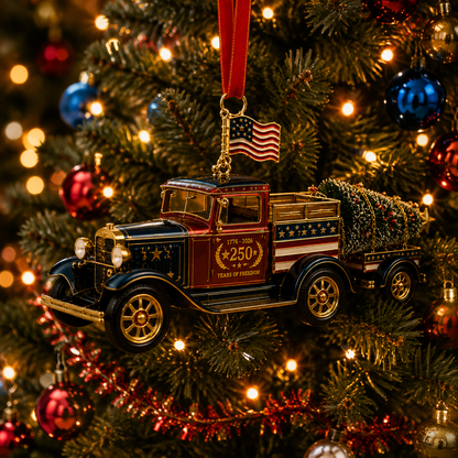 ✨Patriotic Christmas Truck Ornament