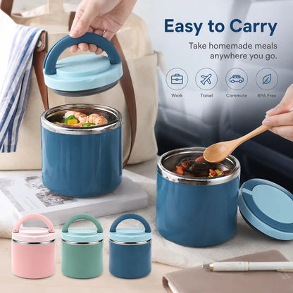 Stainless Steel Bento Style Boxed Lunch Box with Handle🍱 - image 2