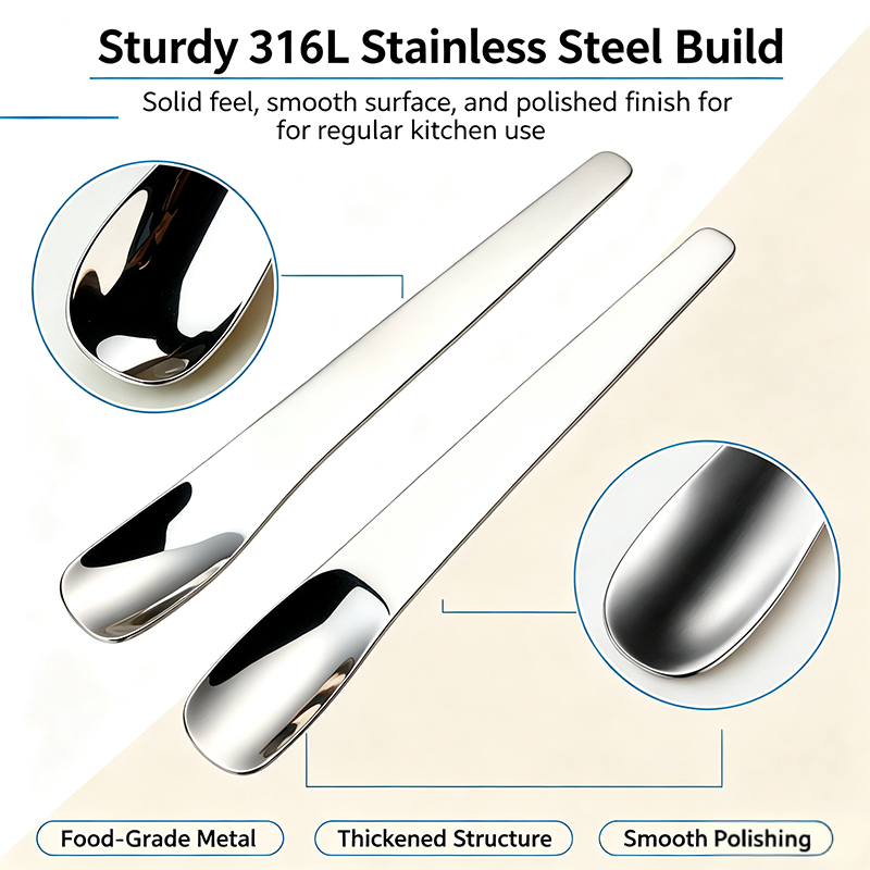 316L Stainless Steel Dessert Spade Spoon, Mirror Polished Thick Multi‑Purpose Spoon🥄 - image 9