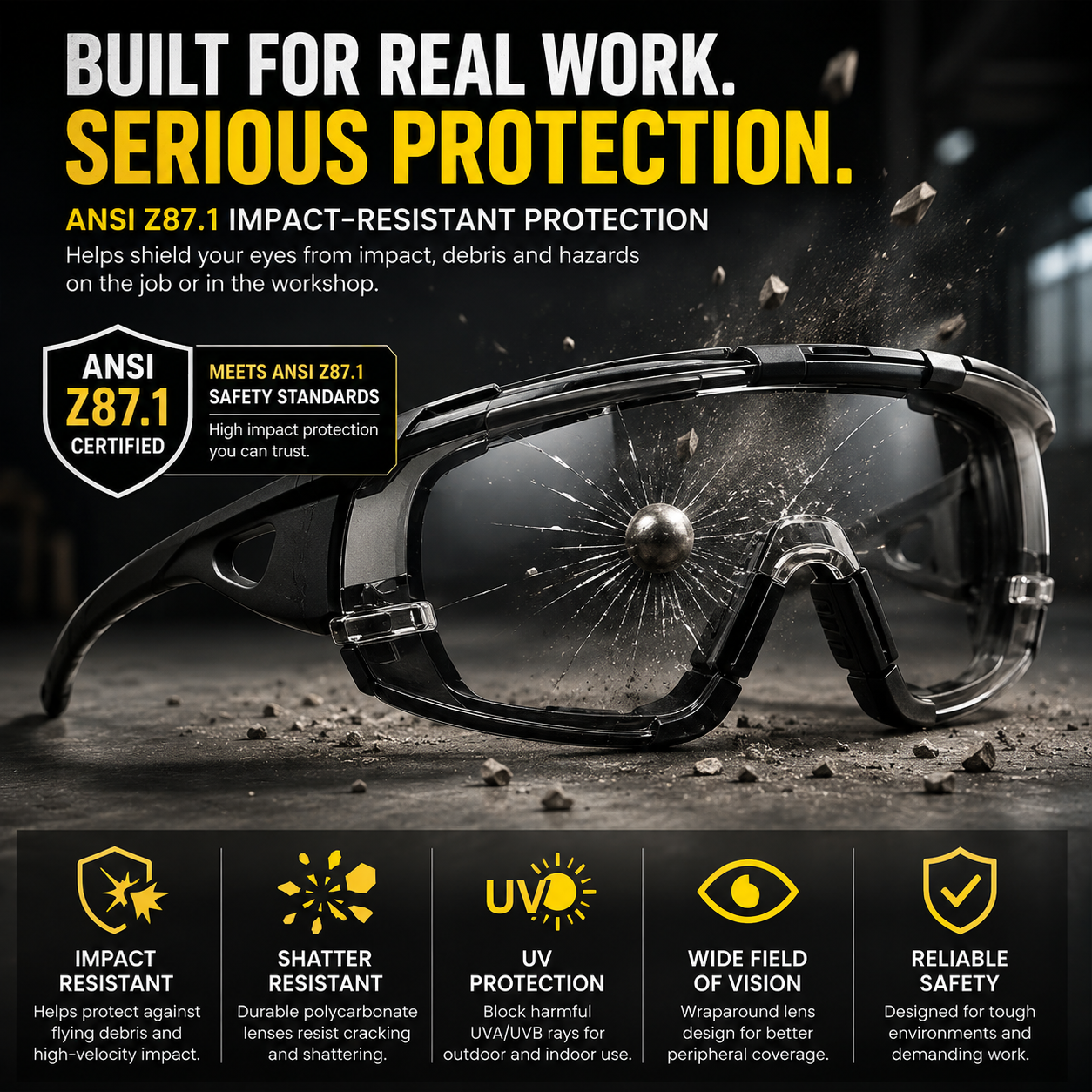 🕶️ Photochromic Safety Glasses – Indoor & Outdoor Impact Protection - image 6