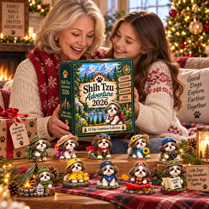 Shih Tzu Adventure 2026 – 24-Day Adventure Countdown Calendar with 24 Unique Collectible Miniatures, Fun Gift for Shih Tzu & Dog Lovers