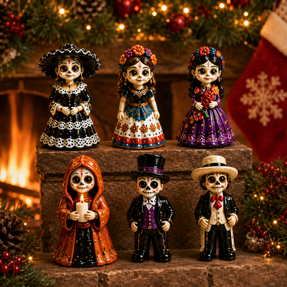 High-quality miniature model✨Day of the Dead Costume Advent Calendar 2026 - 24-Day Festive Countdown, Acrylic Charms Blind Box