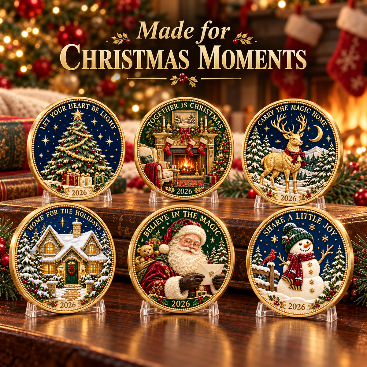 2026 Christmas Memories Coin Collection – 6 Festive Designs, Double-Sided Details & Timeless Holiday Charm