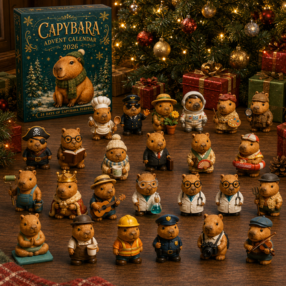 Capybara Advent Calendar 2026 – 24-Day Christmas Countdown with 24 Collectible Capybara Figures