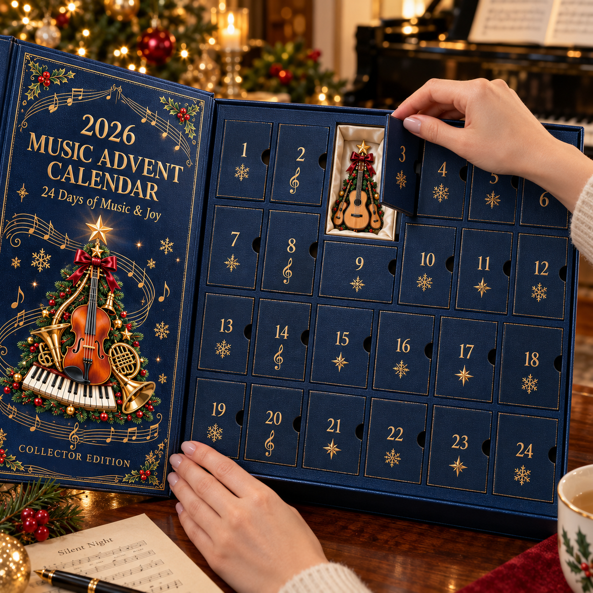 2026 Music Lovers’ Advent Calendar – 24 Unique Musical Instrument Christmas Tree Miniatures