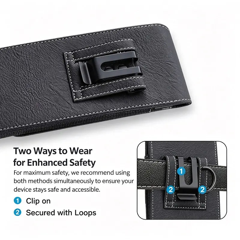 Men's Waist Phone Pouch with Card Slot, Magnetic Lock & Metal Belt Clip📱 - image 13