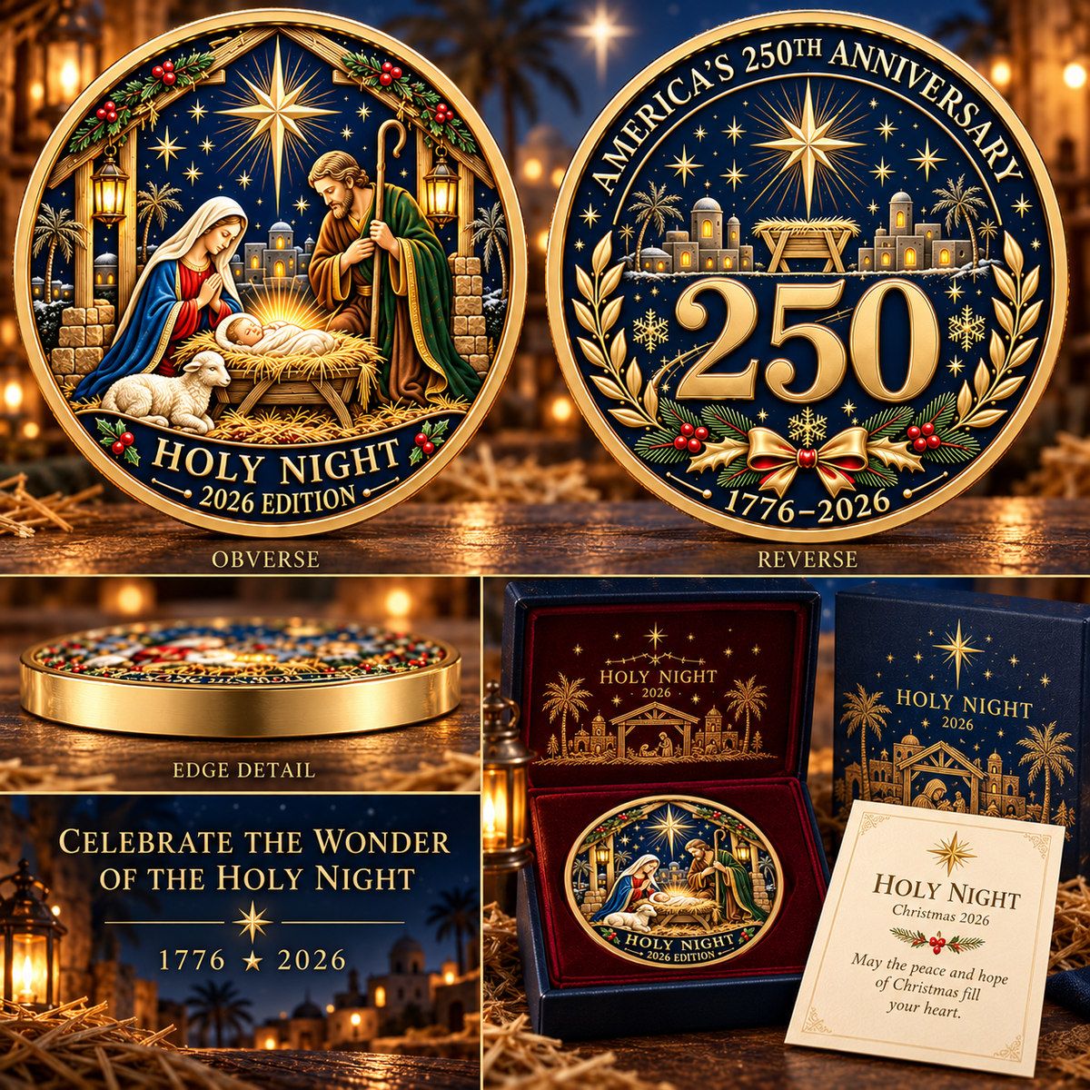 2026 Christmas Stories Commemorative Coin Collection – 7 Festive Designs Celebrating the 250th Anniversary