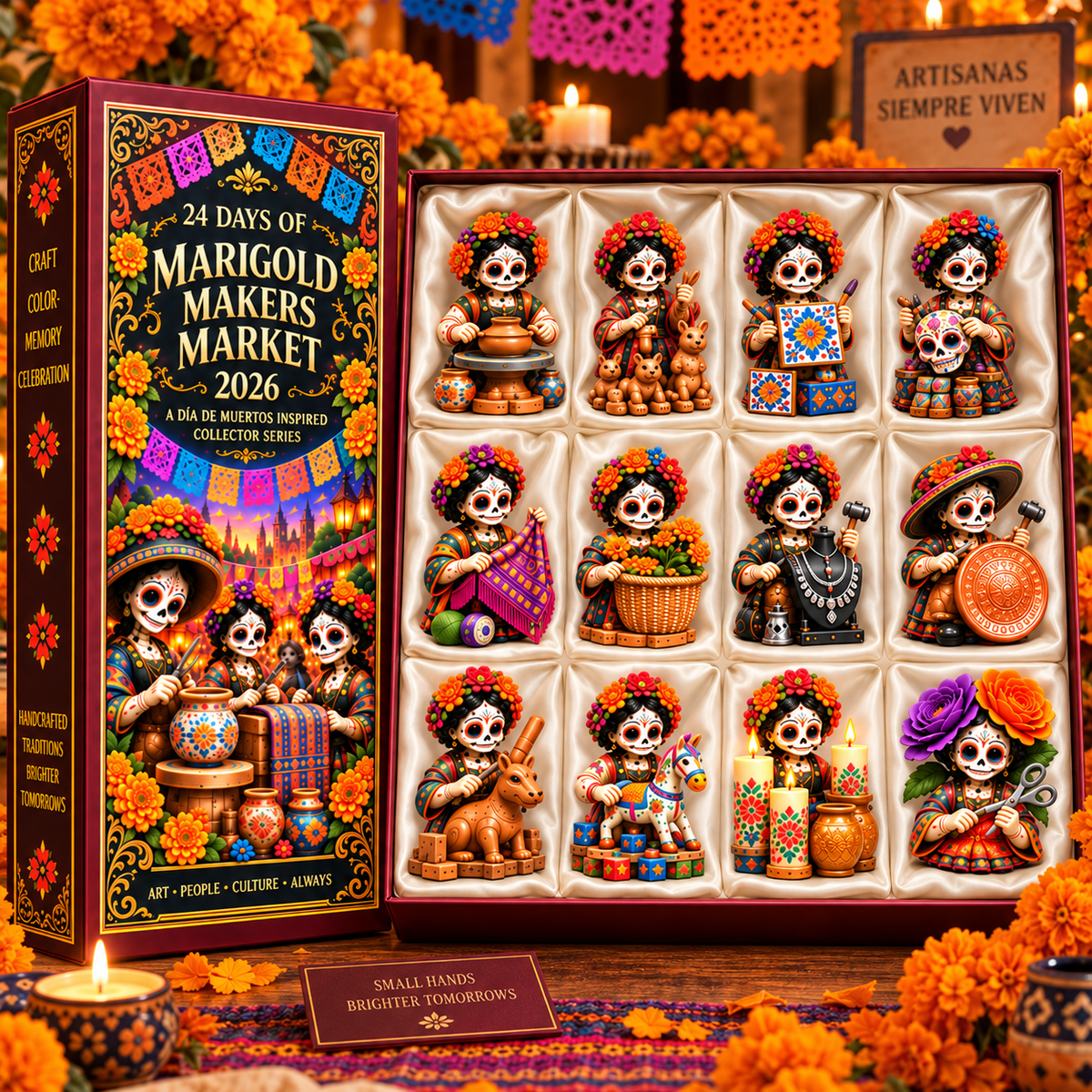 24 Days of Handcrafted Tradition — Día de Muertos Marigold Makers Market Advent Calendar 2026