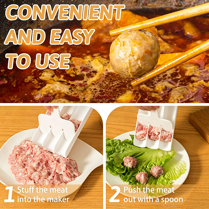 Creative Kitchen Triple Meatball Maker, Meatball Shaper Kitchen Triple Meat Tenderiser Meat Baller 🍳 - image 4