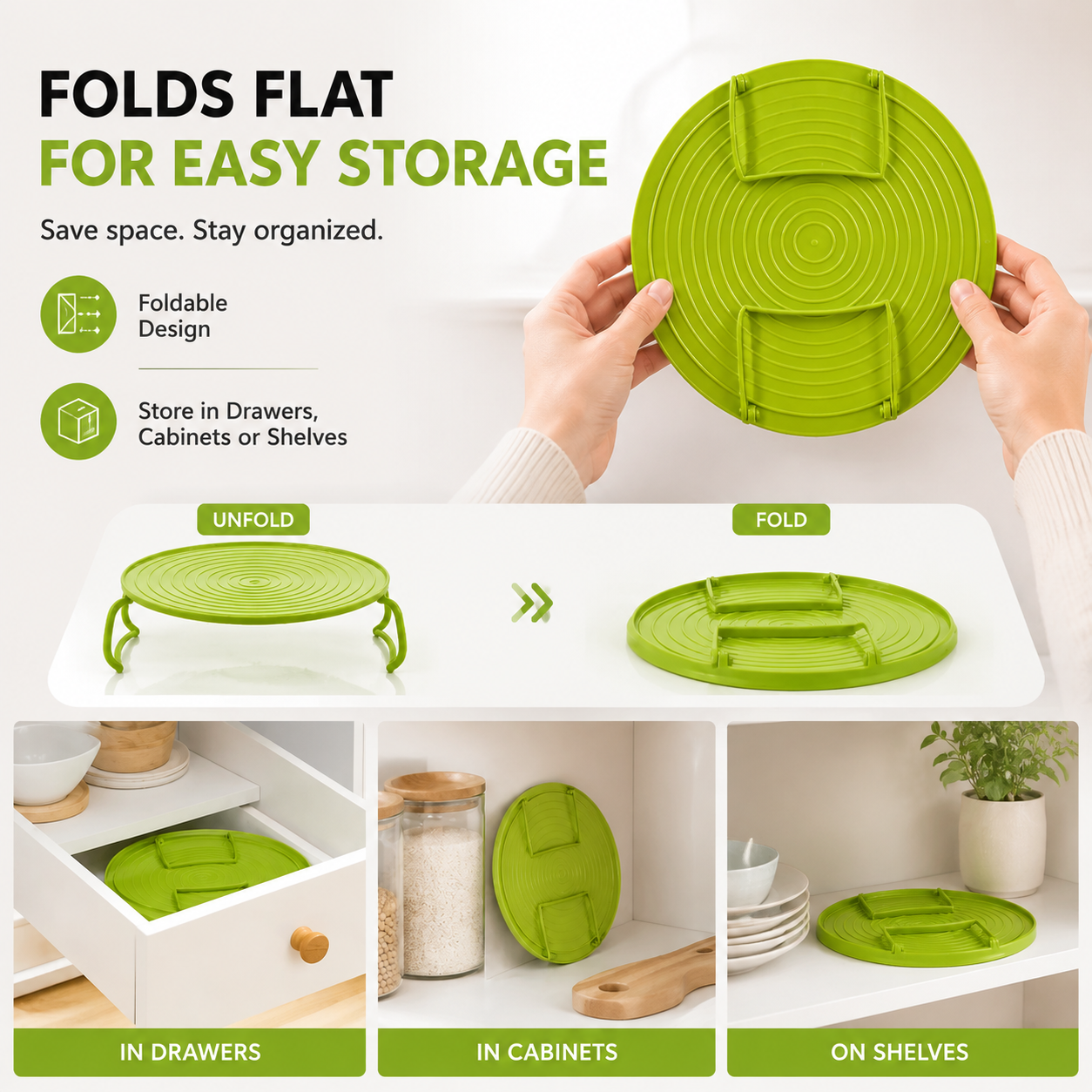 🍽️ Foldable Microwave Plate Stacker – 2-Level Heating Rack with Cool-Touch Handles for More Kitchen Space - image 4