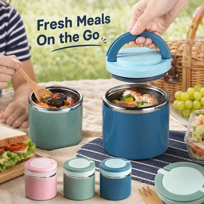 Stainless Steel Bento Style Boxed Lunch Box with Handle🍱 - image 1