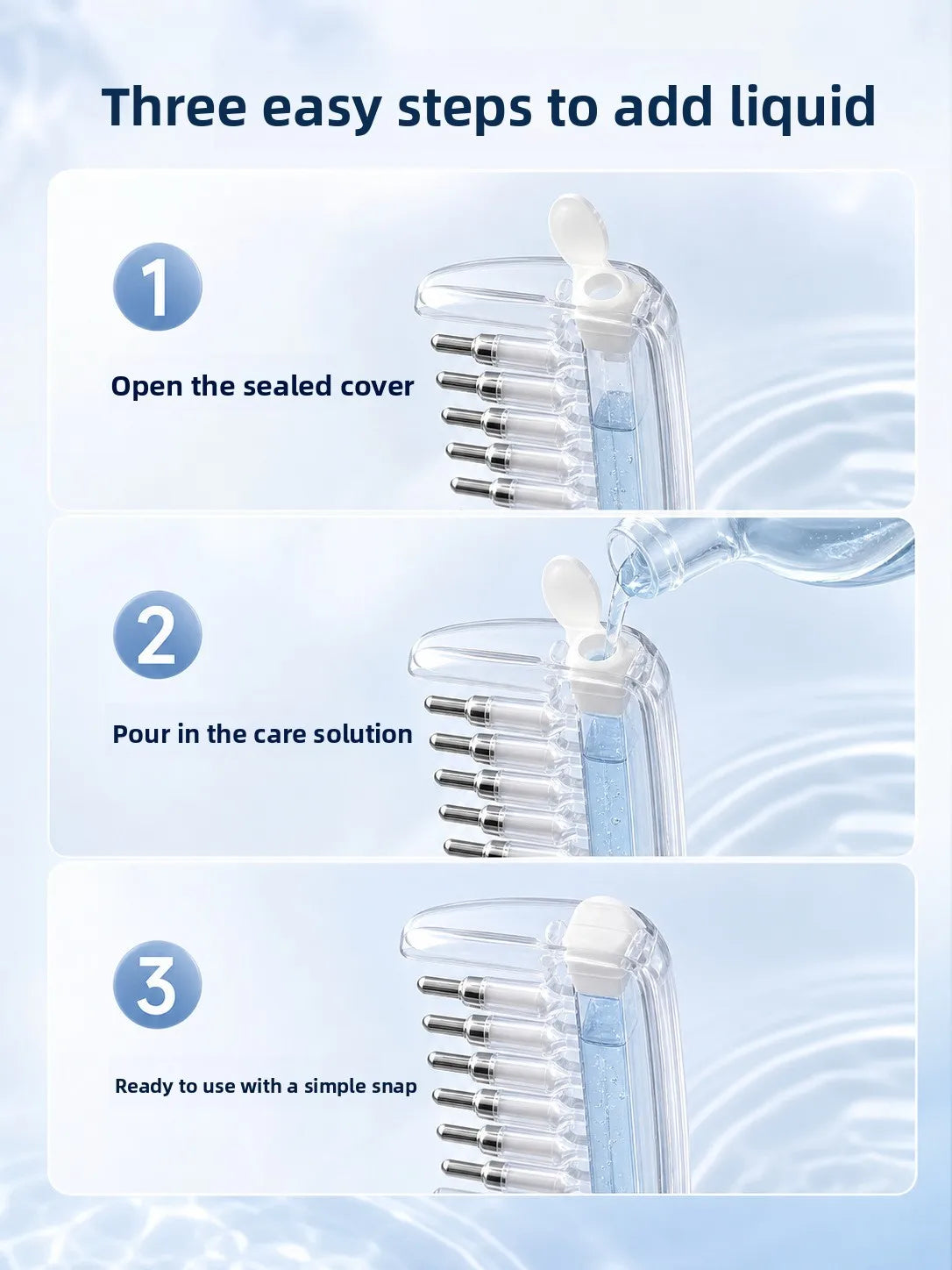 💧Refillable Scalp Oil Applicator Comb with 6 Metal Massage Tips – Even Root Serum Distribution & Scalp Stimulation for Hair Care - image 4