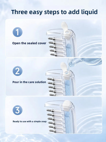 💧Refillable Scalp Oil Applicator Comb with 6 Metal Massage Tips – Even Root Serum Distribution & Scalp Stimulation for Hair Care - image 4