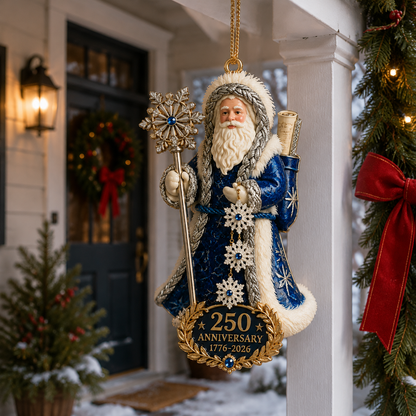 ✨250th Anniversary Snowflake Santa Ornament for the Christmas Tree