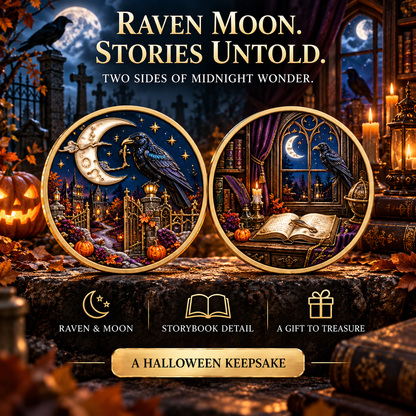 2026 Enchanted Halloween Collectible Coins – 8 Double-Sided Designs with Witches, Ghosts & Moonlit Villages