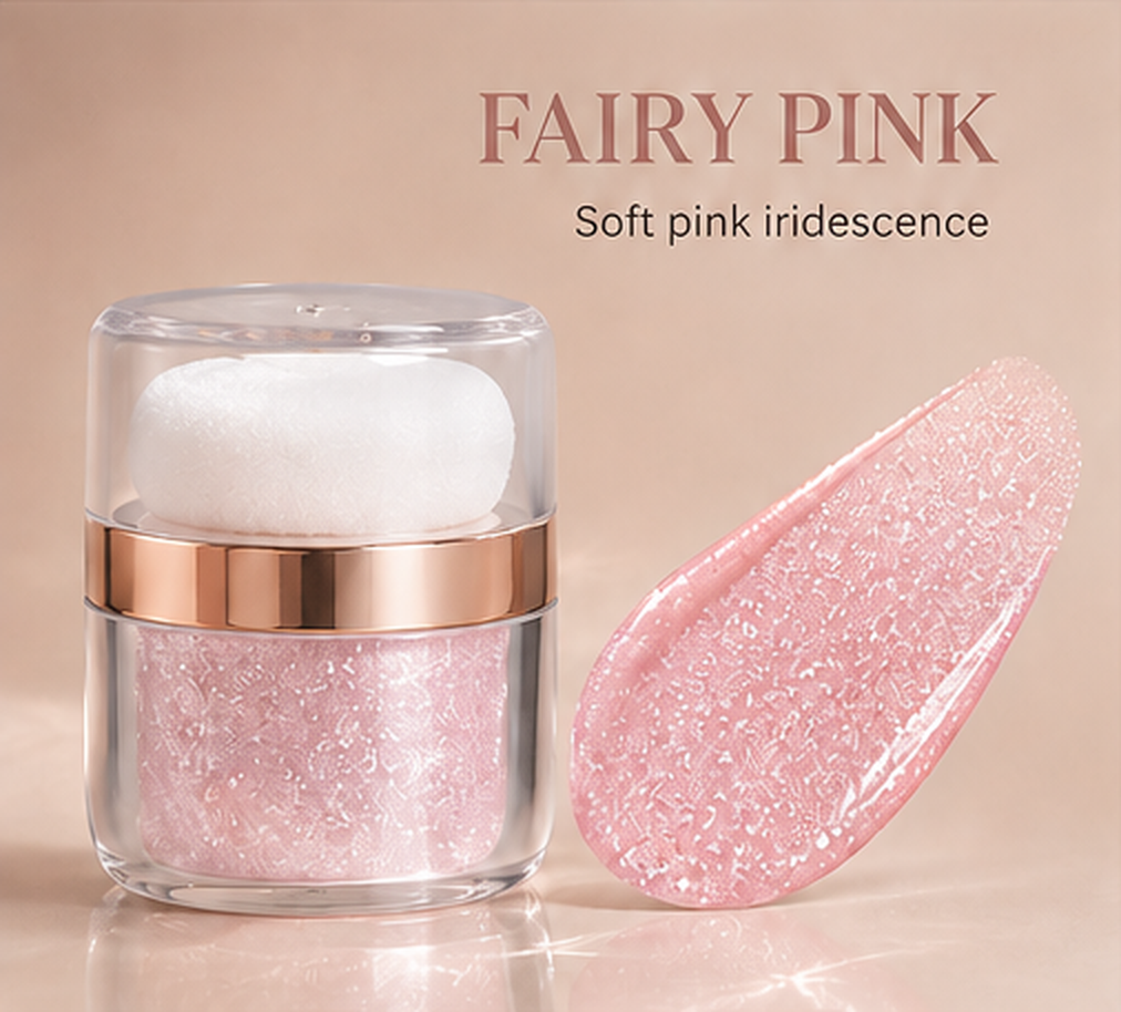 3-Shade Shimmer Highlighter with Puff | Face & Body Glow - image 2