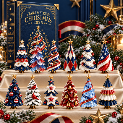 2026 Stars & Stripes Christmas Collection – 24 Unique Miniature Trees Celebrating 250 Years of Independence