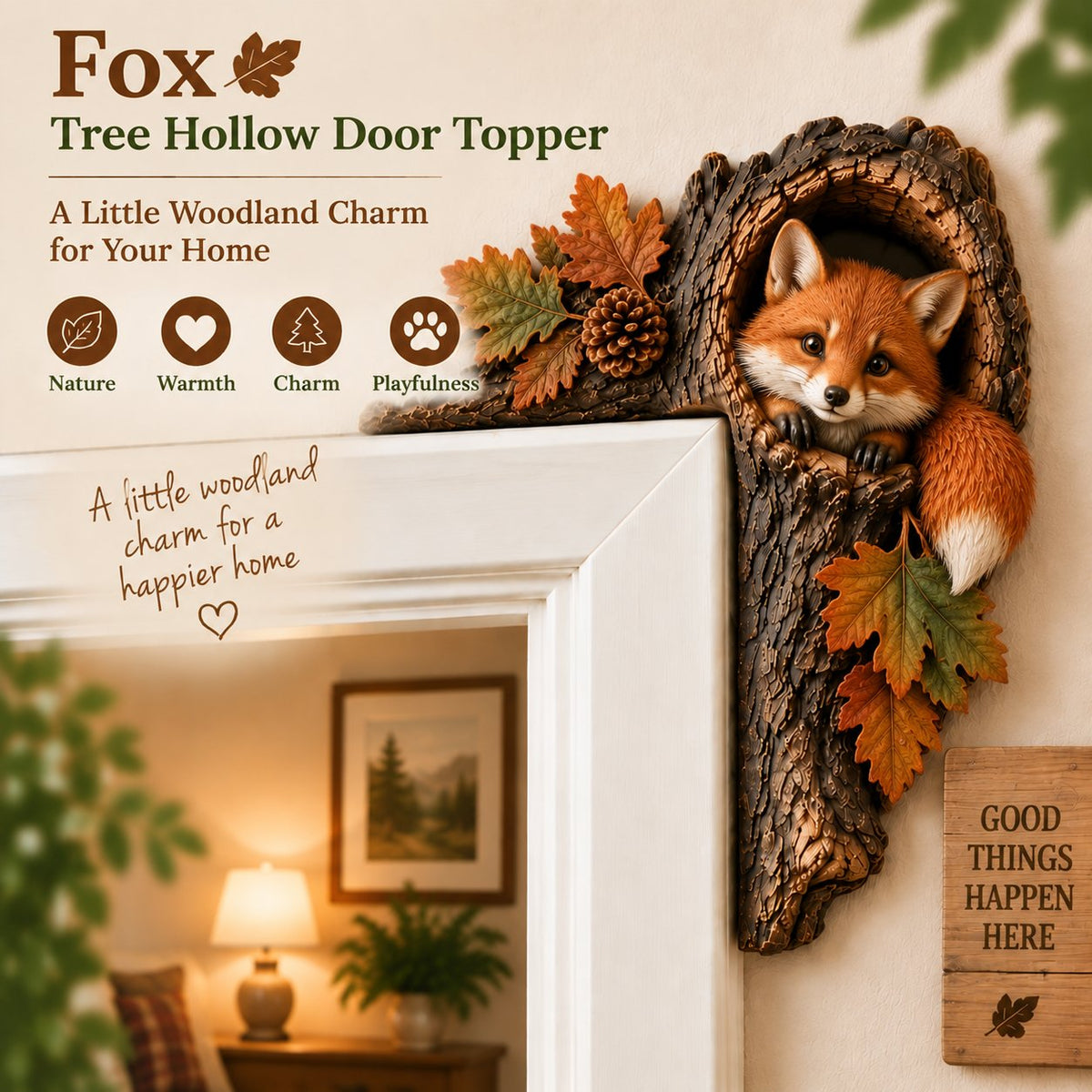 🎅 2026 Christmas Gift 50% Off--⏰LAST DAY 50% OFF 🐿️ 3D Chipmunk Tree Hollow Door Topper | Woodland Animal Doorway Decor For Cozy Nature Homes - image 7