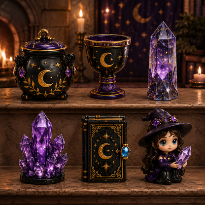 Crystal Witch Advent Calendar 2026 – 24 Days of Magical Crystal Miniatures, Mystical Witchy Collectibles & Enchanting Gifts for Fantasy Lovers, Acrylic Charms Blind Box