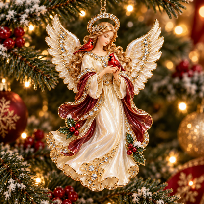 2026 Heavenly Angels Christmas Ornaments – 8 Elegant Designs with Golden Wings & Flowing Pastel Gowns