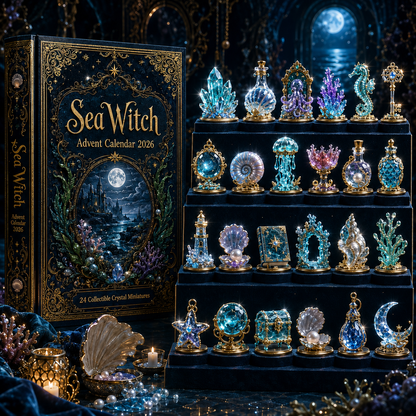 Sea Witch Advent Calendar 2026 – 24-Day Enchanted Ocean Crystal Miniature Countdown Calendar | Mystical Sea Collectible Gift Set