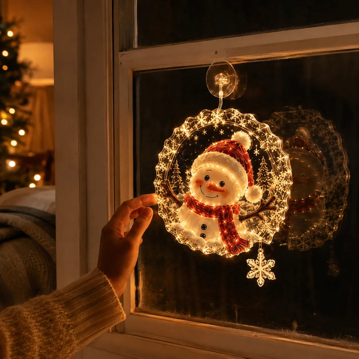 ✈️Last Day 50% OFF✨🎄Lighted Christmas Window Decoration with Suction Cup | Warm LED Window Light with Double-Layer Design & Multiple Festive Styles Flat Version✨ - image 11
