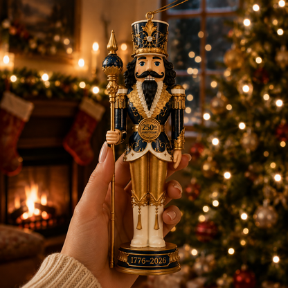 🔥Last 50 pcs✨⏰ Limited anniversary edition✨2026 America 250th Anniversary Midnight Blue Nutcracker King Ornament