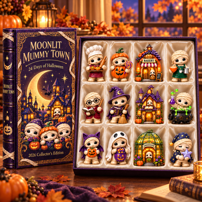2026 Moonlit Mummy Town Halloween Advent Calendar – 24 Adorable Mummy & Village Collectibles in a Deluxe Gift Box