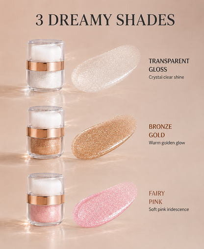 3-Shade Shimmer Highlighter with Puff | Face & Body Glow - image 1