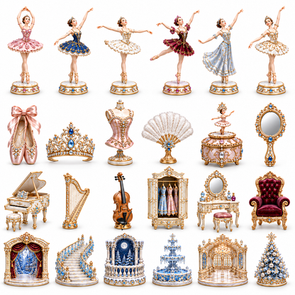 2026 Jewelled Winter Ballet 24-Day Countdown Calendar – 24 Unique Ballet & Winter Theatre Miniatures, Elegant Collector’s Christmas Gift