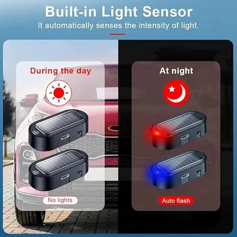 2PCS Solar Powered Fake Car Alarm Light, Auto Light Sensor LED Simulated Security Warning Light🚨 - image 6