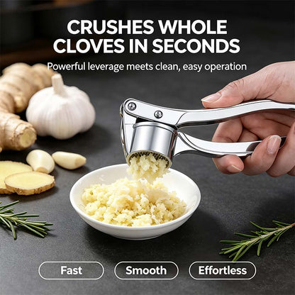 Stainless Steel Garlic Press, Heavy Duty Manual Garlic Crusher Tool🧄 - image 1